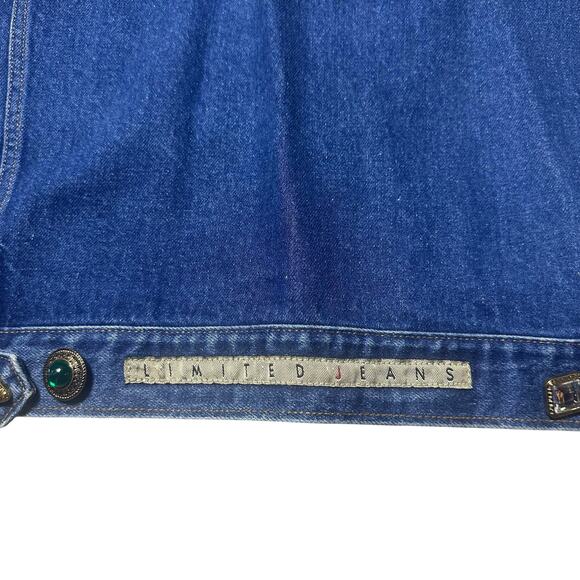Limited Jeans Vintage Jean Jacket with Bejeweled Buttons - Picture 5 of 6